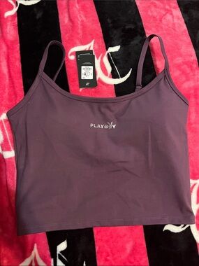 PLAYBOY Plum Stretch Cropped Cami